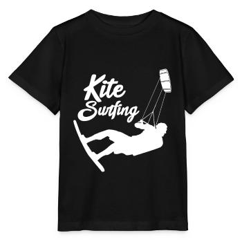 Kite surfer on stand - blue color - Stanley/Stella MINI CREATOR Kids’ T-Shirt - black - Front - Mikhail (115cm)
