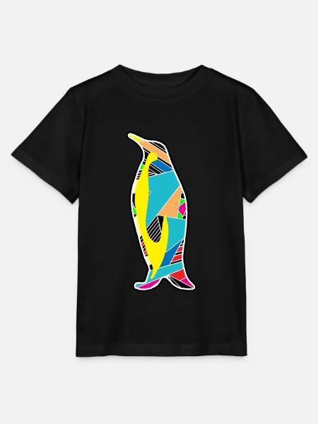 Geometrischer Pinguin - Stanley/Stella Kinder T-Shirt MINI CREATOR  - Schwarz