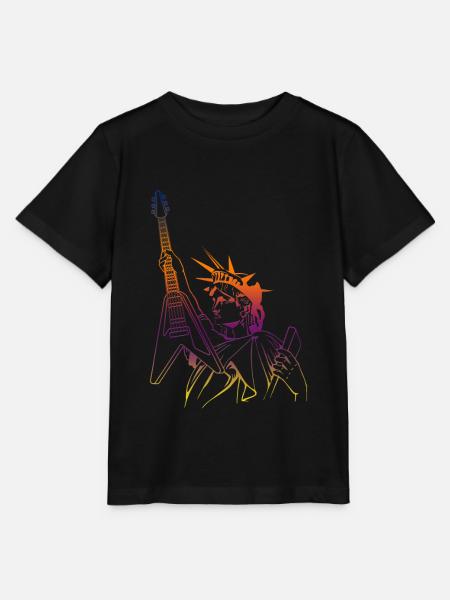 Rocker Freiheitsstatue - Gitarre - Rock - Stanley/Stella Kinder T-Shirt MINI CREATOR - Schwarz