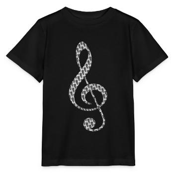 Clé de partition - T-shirt bio MINI CREATOR Stanley/Stella Enfant - noir - Devant - Mikhail (115cm)