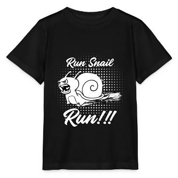 Run Snail Run - Stanley/Stella Kinder T-Shirt MINI CREATOR  - Schwarz - Vorne - Mikhail (115cm)