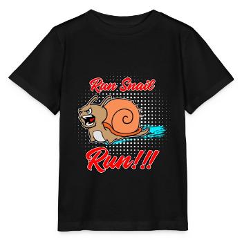 Run Snail Run - Stanley/Stella Kinder T-Shirt MINI CREATOR  - Schwarz - Vorne - Mikhail (115cm)