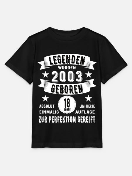 18. Geburtstag Legende seit 2003 18 Jahre Geschenk - Stanley/Stella Kinder T-Shirt MINI CREATOR - Schwarz