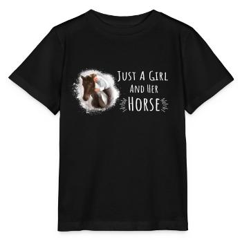 Reiten Reiterspruch Pferd Mädchen - Stanley/Stella Kinder T-Shirt MINI CREATOR  - Schwarz - Vorne - Mikhail (115cm)
