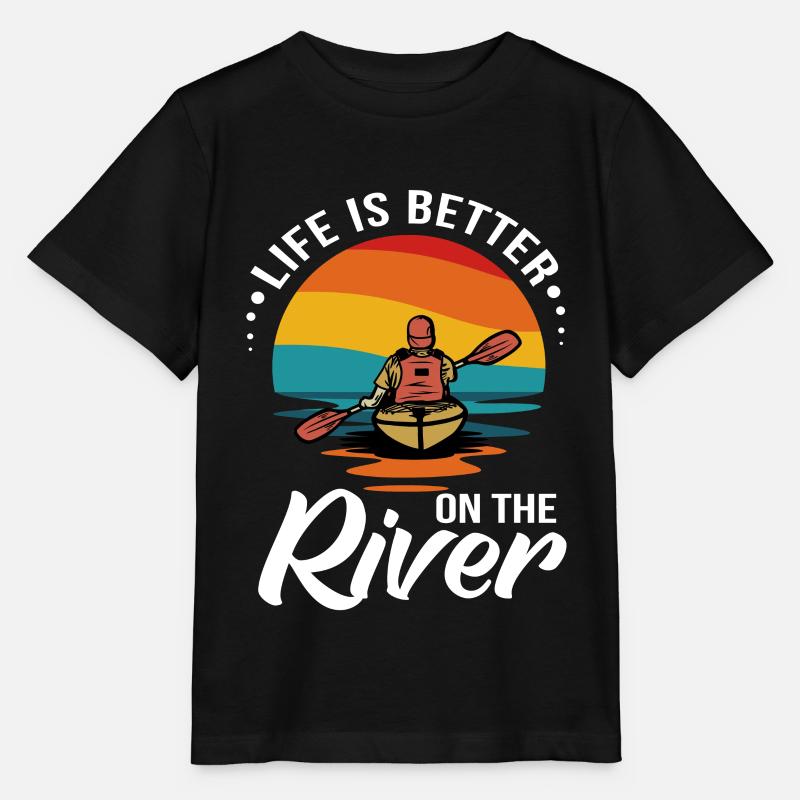 Life Is Better On The River Kayak Kayaking - Stanley/Stella MINI CREATOR Kids’ T-Shirt - black