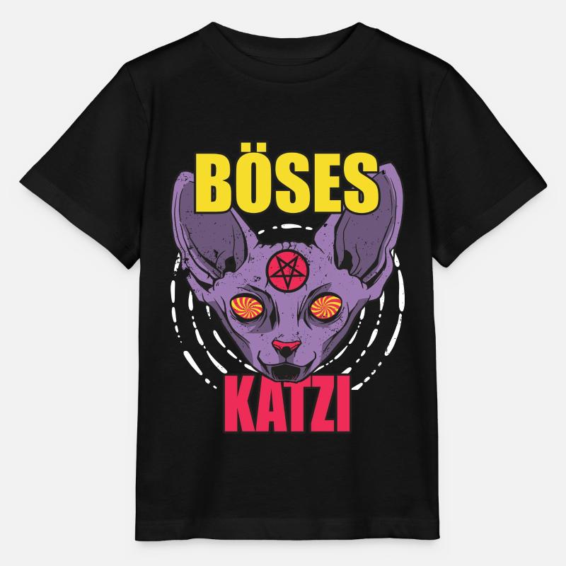 Böses Katzi Katze - Stanley/Stella Kinder T-Shirt MINI CREATOR - Schwarz