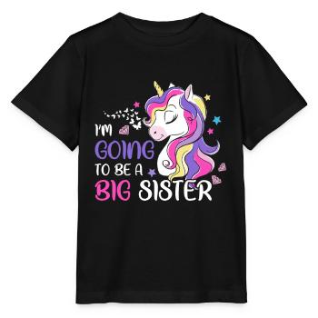 I’m Going To Be A Big Sister Unicorn - T-shirt bio MINI CREATOR Stanley/Stella Enfant - noir - Devant - Mikhail (115cm)