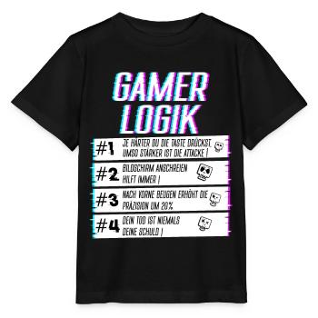 Logique de joueur lors du jeu Joueur de jeu Joueur joueur - T-shirt bio MINI CREATOR Stanley/Stella Enfant - noir - Devant - Mikhail (115cm)