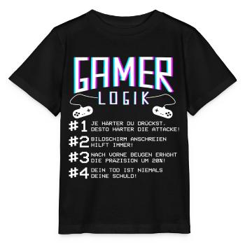 Logique de joueur lors du jeu Joueur de jeu Joueur joueur - T-shirt bio MINI CREATOR Stanley/Stella Enfant - noir - Devant - Mikhail (115cm)