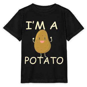 French fries potatoes Sweet potato Potato - Stanley/Stella MINI CREATOR Kids’ T-Shirt - black - Front - Mikhail (115cm)