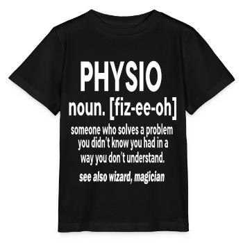 Physiothérapeute Physiothérapeute Physiothérapie - T-shirt bio MINI CREATOR Stanley/Stella Enfant - noir - Devant - Mikhail (115cm)
