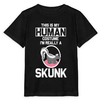 skunk stink mammal defend skunk - Stanley/Stella MINI CREATOR Kids’ T-Shirt - black - Front - Mikhail (115cm)