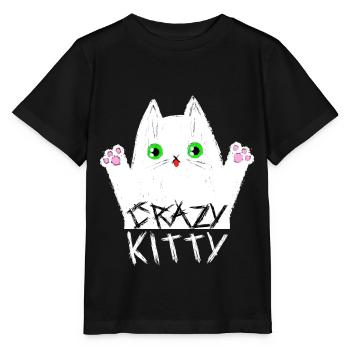 Crazy Kitty - T-shirt bio MINI CREATOR Stanley/Stella Enfant - noir - Devant - Mikhail (115cm)