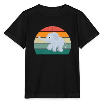 Elephant Pachyderm Proboscis Africa Trumpets Elephant - Stanley/Stella MINI CREATOR Kids’ T-Shirt - black - Front - Mikhail (115cm)