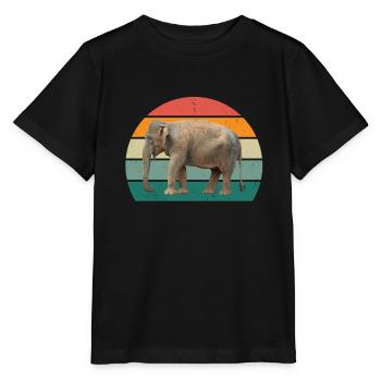 Elephant Pachyderm Proboscis Africa Trumpets Elephant - Stanley/Stella MINI CREATOR Kids’ T-Shirt - black - Front - Mikhail (115cm)