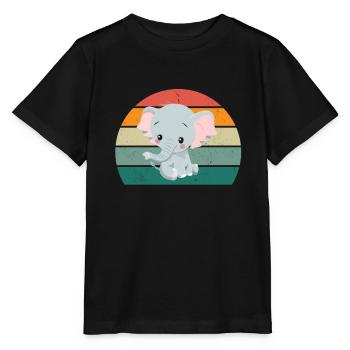 Elephant Pachyderm Proboscis Africa Trumpets Elephant - Stanley/Stella MINI CREATOR Kids’ T-Shirt - black - Front - Mikhail (115cm)