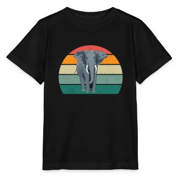 Elephant Pachyderm Proboscis Africa Trumpets Elephant - Stanley/Stella MINI CREATOR Kids’ T-Shirt - black - Front - Mikhail (115cm)