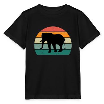 Elephant Pachyderm Proboscis Africa Trumpets Elephant - Stanley/Stella MINI CREATOR Kids’ T-Shirt - black - Front - Mikhail (115cm)