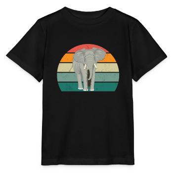 Elephant Pachyderm Proboscis Africa Trumpets Elephant - Stanley/Stella MINI CREATOR Kids’ T-Shirt - black - Front - Mikhail (115cm)