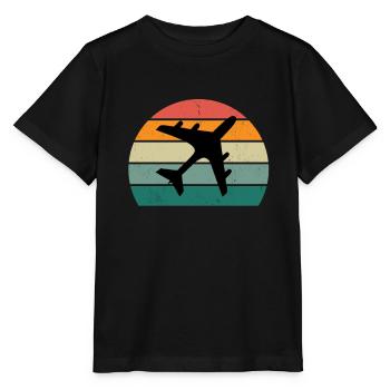 Flugzeuge Flieger Fliegen Pilot Pilotin Flughafen - Stanley/Stella Kinder T-Shirt MINI CREATOR  - Schwarz - Vorne - Mikhail (115cm)