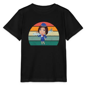 Flugzeuge Flieger Fliegen Pilot Pilotin Flughafen - Stanley/Stella Kinder T-Shirt MINI CREATOR  - Schwarz - Vorne - Mikhail (115cm)