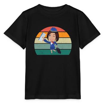 Flugzeuge Flieger Fliegen Pilot Pilotin Flughafen - Stanley/Stella Kinder T-Shirt MINI CREATOR  - Schwarz - Vorne - Mikhail (115cm)