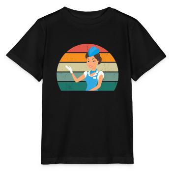 Flugzeuge Flieger Fliegen Pilot Pilotin Flughafen - Stanley/Stella Kinder T-Shirt MINI CREATOR  - Schwarz - Vorne - Mikhail (115cm)