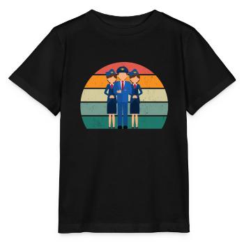 Flugzeuge Flieger Fliegen Pilot Pilotin Flughafen - Stanley/Stella Kinder T-Shirt MINI CREATOR  - Schwarz - Vorne - Mikhail (115cm)
