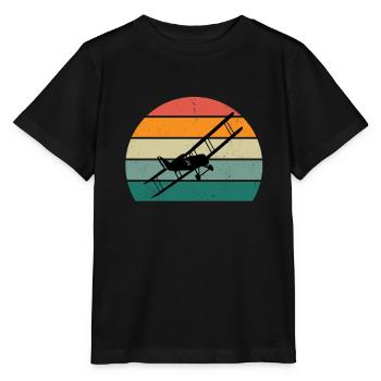 Flugzeuge Flieger Fliegen Pilot Pilotin Flughafen - Stanley/Stella Kinder T-Shirt MINI CREATOR  - Schwarz - Vorne - Mikhail (115cm)