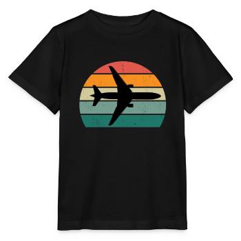 Flugzeuge Flieger Fliegen Pilot Pilotin Flughafen - Stanley/Stella Kinder T-Shirt MINI CREATOR  - Schwarz - Vorne - Mikhail (115cm)