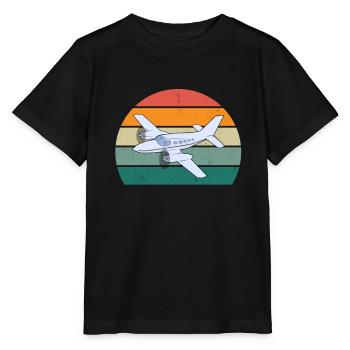 Flugzeuge Flieger Fliegen Pilot Pilotin Flughafen - Stanley/Stella Kinder T-Shirt MINI CREATOR  - Schwarz - Vorne - Mikhail (115cm)