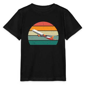 Flugzeuge Flieger Fliegen Pilot Pilotin Flughafen - Stanley/Stella Kinder T-Shirt MINI CREATOR  - Schwarz - Vorne - Mikhail (115cm)