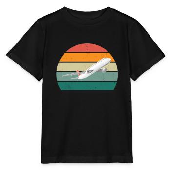 Flugzeuge Flieger Fliegen Pilot Pilotin Flughafen - Stanley/Stella Kinder T-Shirt MINI CREATOR  - Schwarz - Vorne - Mikhail (115cm)