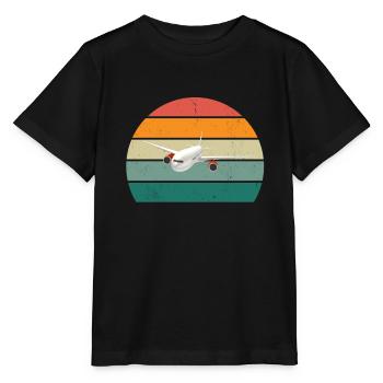 Flugzeuge Flieger Fliegen Pilot Pilotin Flughafen - Stanley/Stella Kinder T-Shirt MINI CREATOR  - Schwarz - Vorne - Mikhail (115cm)