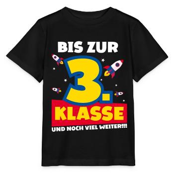 Bis Zur 3. Klasse und noch viel weiter Rakete - Stanley/Stella Kinder T-Shirt MINI CREATOR  - Schwarz - Vorne - Mikhail (115cm)