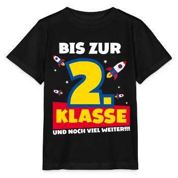 Bis Zur 2. Klasse und noch viel weiter Rakete - Stanley/Stella Kinder T-Shirt MINI CREATOR  - Schwarz - Vorne - Mikhail (115cm)