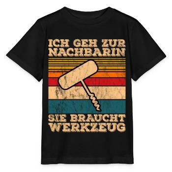 Ich Geh Zur Nachbarin Sie Braucht Werkzeug - Stanley/Stella Kinder T-Shirt MINI CREATOR  - Schwarz - Vorne - Mikhail (115cm)