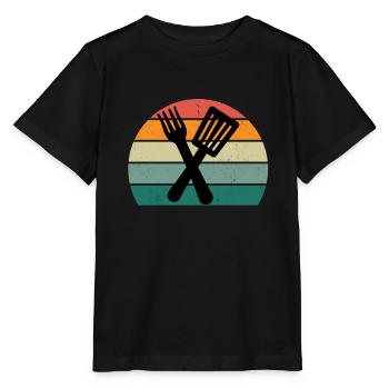 Kocher Koch Köchin Küche Restaurant Bar Bistro - Stanley/Stella Kinder T-Shirt MINI CREATOR  - Schwarz - Vorne - Mikhail (115cm)