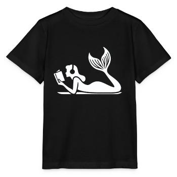 Buchmeerjungfrau im Lesezauber - Stanley/Stella Kinder T-Shirt MINI CREATOR  - Schwarz - Vorne - Mikhail (115cm)