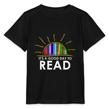 Es ist ein guter Tag zum Lesen - Stanley/Stella Kinder T-Shirt MINI CREATOR  - Schwarz - Vorne - Mikhail (115cm)