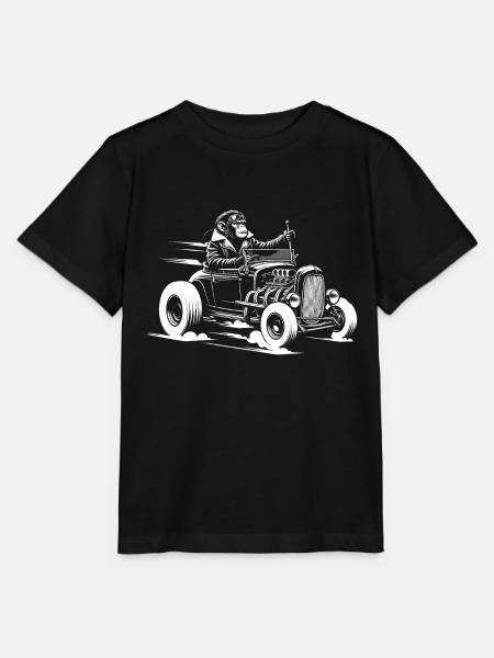 Affe am Steuer - Stanley/Stella Kinder T-Shirt MINI CREATOR  - Schwarz