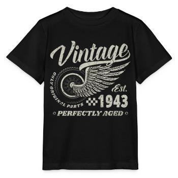 Jahrgang 1943 Geburtsjahr 81 Geburtstag 81 Vintage - Stanley/Stella Kinder T-Shirt MINI CREATOR  - Schwarz - Vorne - Mikhail (115cm)