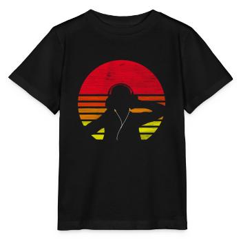 DJ Deejay Djing Retro - Stanley/Stella Kinder T-Shirt MINI CREATOR  - Schwarz - Vorne - Mikhail (115cm)