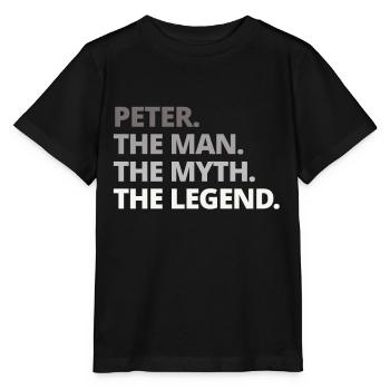 Peter disant cadeau - T-shirt bio MINI CREATOR Stanley/Stella Enfant - noir - Devant - Mikhail (115cm)