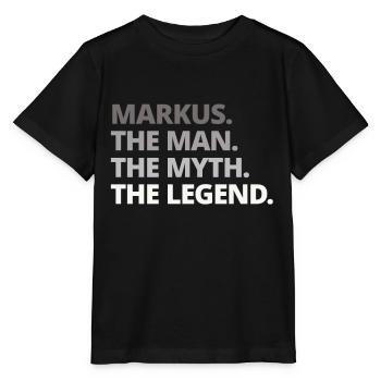 Markus Name Spruch Geschenk - Stanley/Stella Kinder T-Shirt MINI CREATOR  - Schwarz - Vorne - Mikhail (115cm)