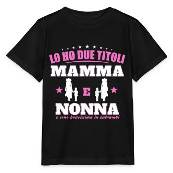 LO HO DUE TITOLI Mamma E Nonna - Stanley/Stella Kinder T-Shirt MINI CREATOR  - Schwarz - Vorne - Mikhail (115cm)