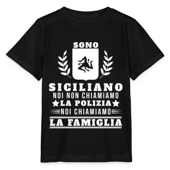 Sono Siciliano Noi Chiamiamo La Familglia Trinacri - T-shirt bio MINI CREATOR Stanley/Stella Enfant - noir - Devant - Mikhail (115cm)