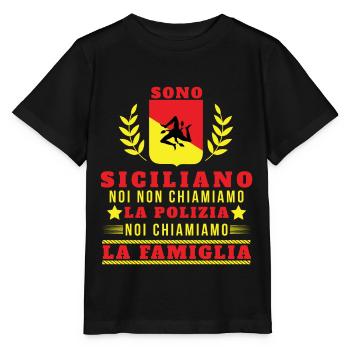 Sono Siciliano Noi Chiamiamo La Familglia Trinacri - T-shirt bio MINI CREATOR Stanley/Stella Enfant - noir - Devant - Mikhail (115cm)