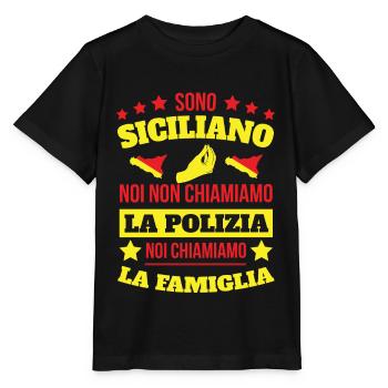 Sono Siciliano Noi Chiamiamo La Familglia Trinacri - T-shirt bio MINI CREATOR Stanley/Stella Enfant - noir - Devant - Mikhail (115cm)