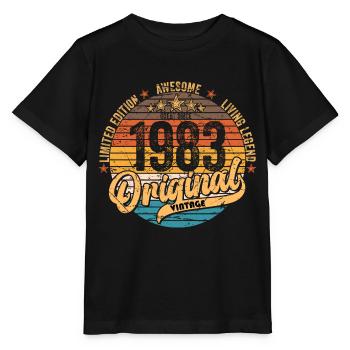 1983 Geburtstag geboren im Jahr 1983 Retro Vintage - Stanley/Stella Kinder T-Shirt MINI CREATOR  - Schwarz - Vorne - Mikhail (115cm)